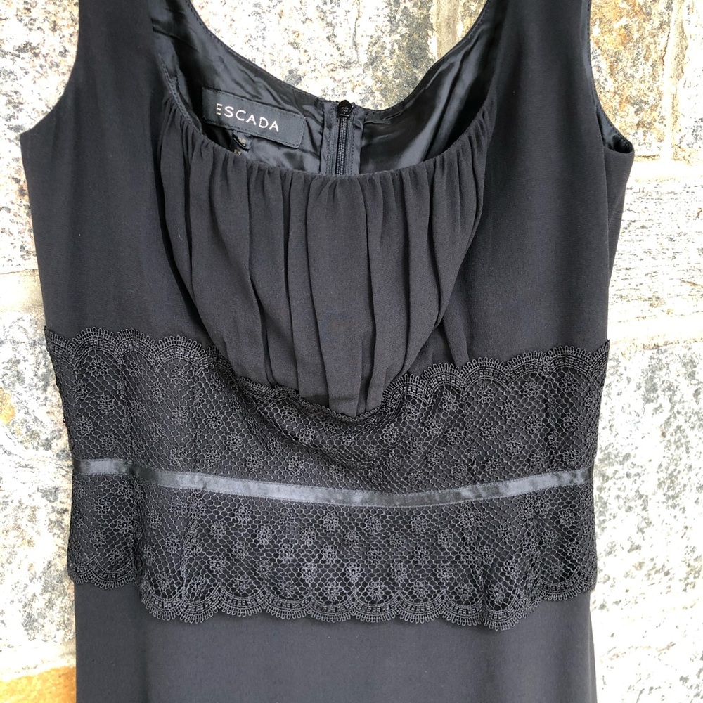 Escada Black silk dress prom dress Size 36